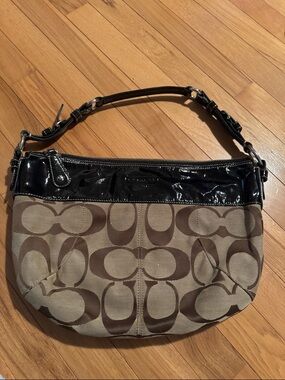 Coach Signature Laura Hobo-Pattern Shoulder Bag
